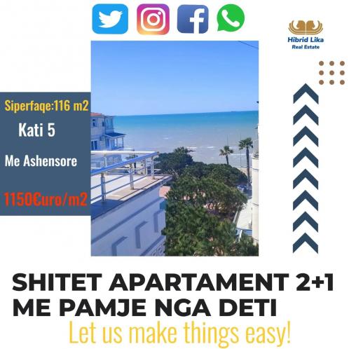 Shitet Apartamente 2+1 me pamje nga deti ne Malin e Robit