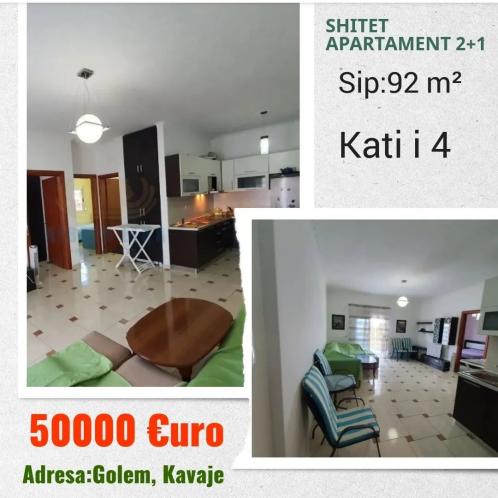 Shitet Apartamente 2+1 ne Golem