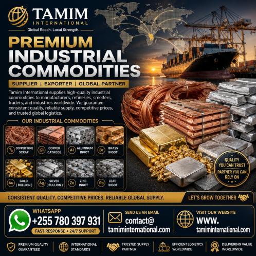 Trusted Exporters of Copper Wire, Cathodes, sunflower oil & Gold Bar